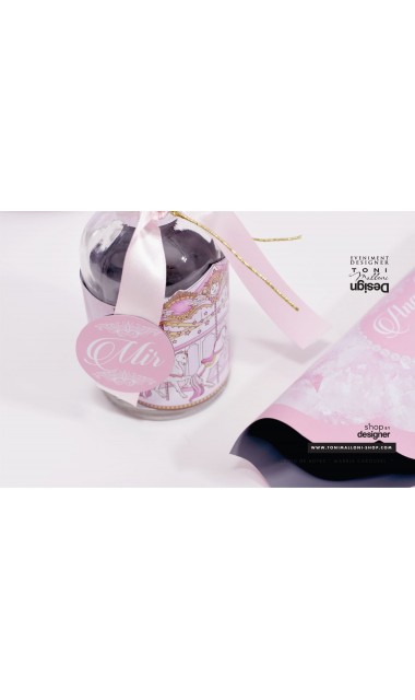 Trusou complet de botez roz prafuit pentru fetite, Caruselul fermecat 9